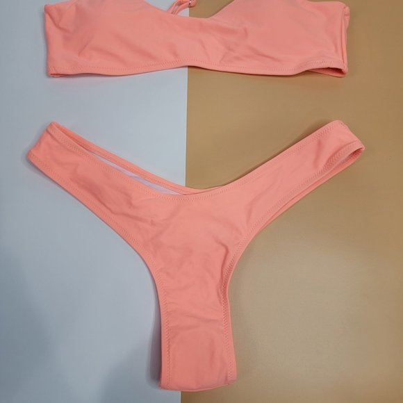 Womens 2 Pieces Brazilian Thong Bikini High Cut String Bottom Swimsuit NEW - Picture 6 of 13